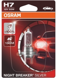 Галогенная лампа H7 OSRAM NIGHT BREAKER SILVER +100%